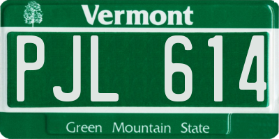 VT license plate PJL614