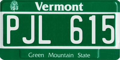 VT license plate PJL615