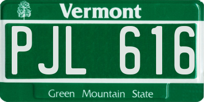 VT license plate PJL616