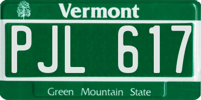 VT license plate PJL617