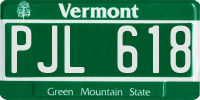 VT license plate PJL618
