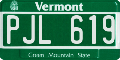 VT license plate PJL619