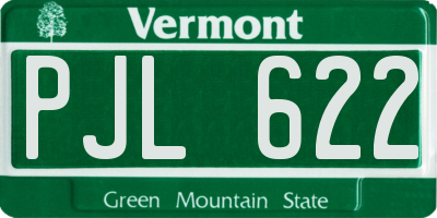 VT license plate PJL622