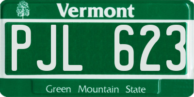 VT license plate PJL623