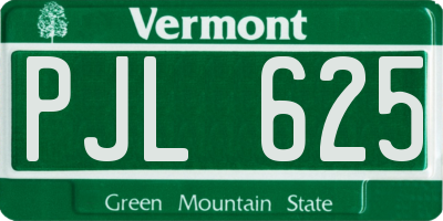 VT license plate PJL625