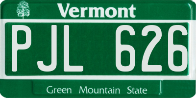 VT license plate PJL626