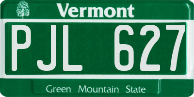 VT license plate PJL627