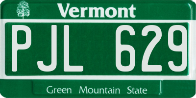 VT license plate PJL629