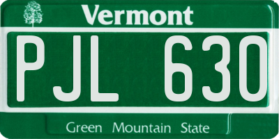 VT license plate PJL630