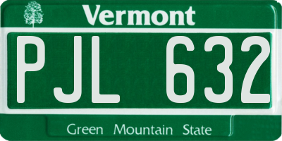 VT license plate PJL632