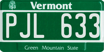 VT license plate PJL633