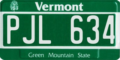 VT license plate PJL634