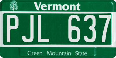 VT license plate PJL637