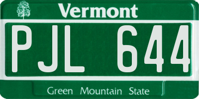 VT license plate PJL644