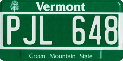 VT license plate PJL648