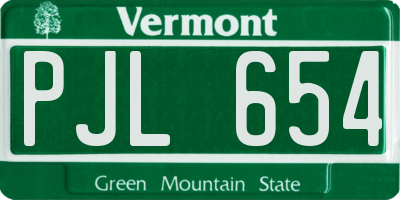 VT license plate PJL654