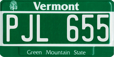 VT license plate PJL655