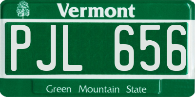VT license plate PJL656