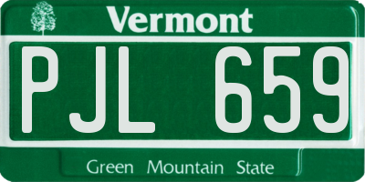 VT license plate PJL659