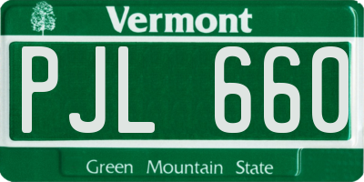 VT license plate PJL660
