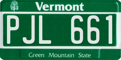 VT license plate PJL661