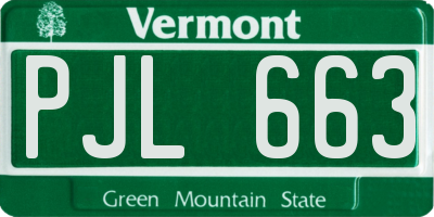 VT license plate PJL663