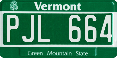VT license plate PJL664