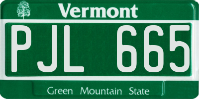 VT license plate PJL665