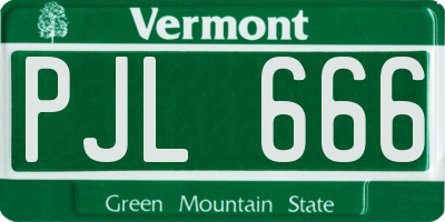 VT license plate PJL666
