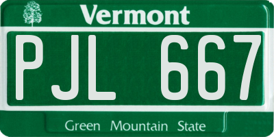 VT license plate PJL667