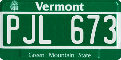 VT license plate PJL673