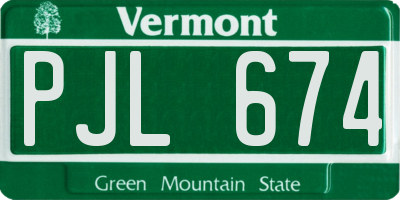VT license plate PJL674