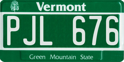 VT license plate PJL676