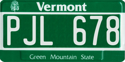 VT license plate PJL678