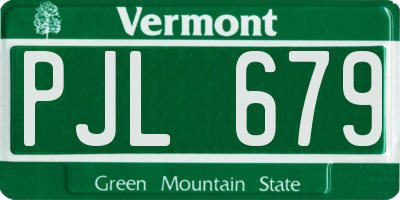 VT license plate PJL679