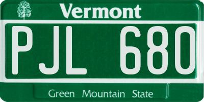 VT license plate PJL680