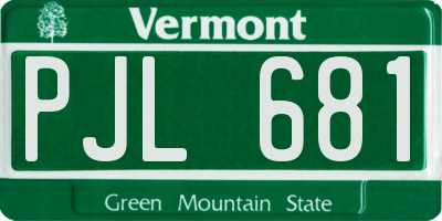 VT license plate PJL681