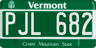 VT license plate PJL682