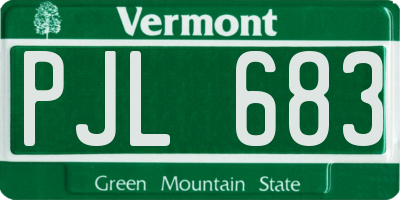 VT license plate PJL683