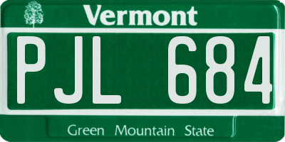 VT license plate PJL684