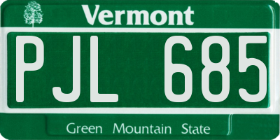 VT license plate PJL685
