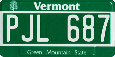 VT license plate PJL687
