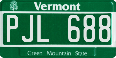 VT license plate PJL688