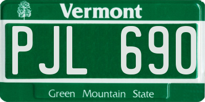 VT license plate PJL690