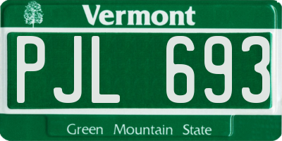 VT license plate PJL693