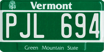VT license plate PJL694