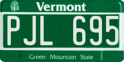 VT license plate PJL695