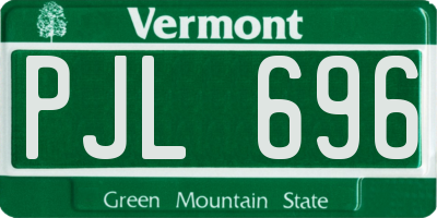 VT license plate PJL696