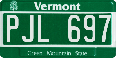 VT license plate PJL697