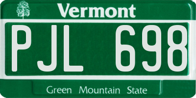 VT license plate PJL698